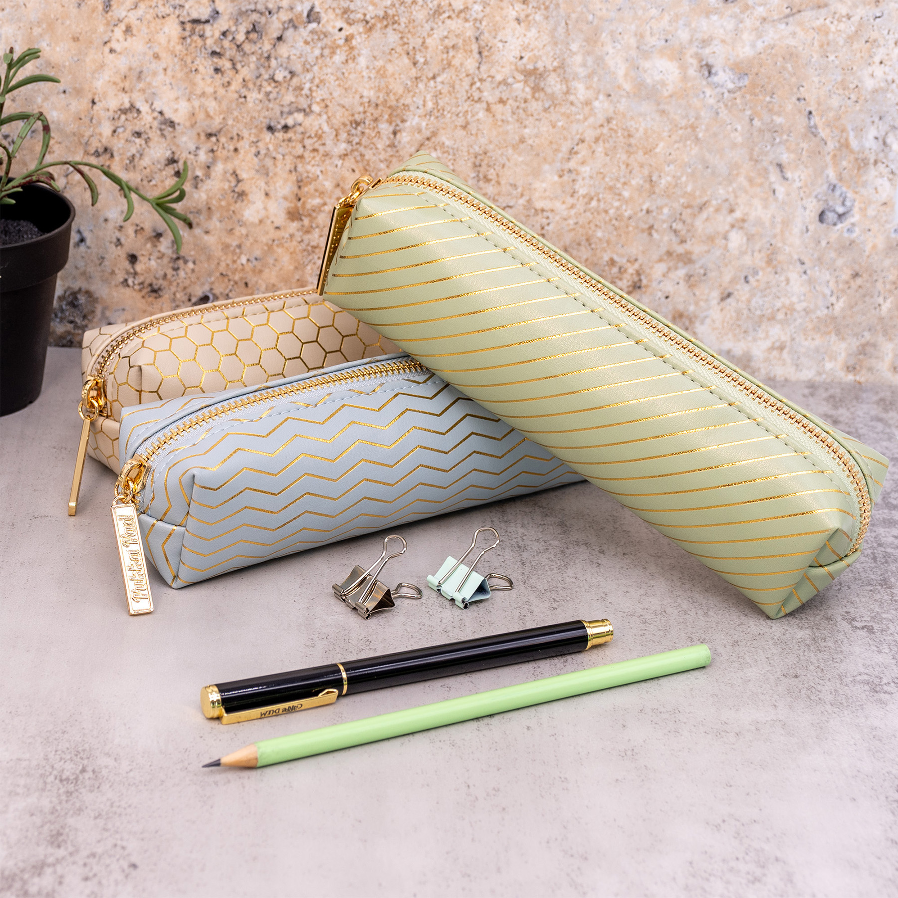 Pukka Pads Pencil Case, Haze, Blue, Pack of 3