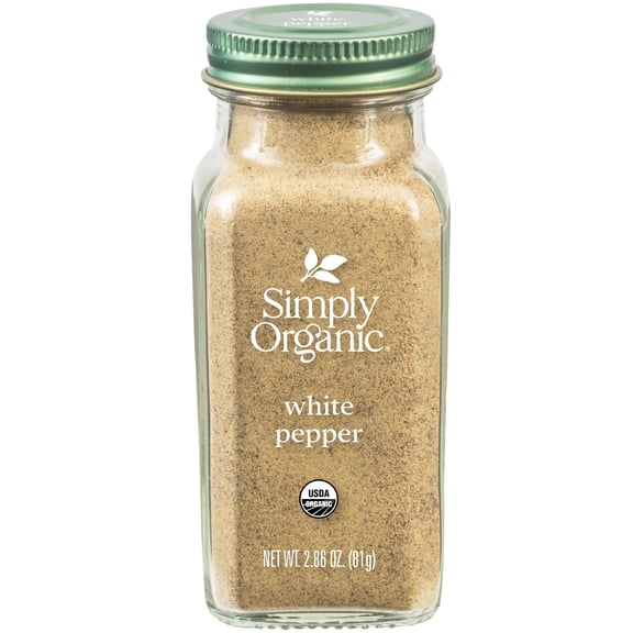 Simply Organic White Pepper, Certified Organic, 2.86 Oz