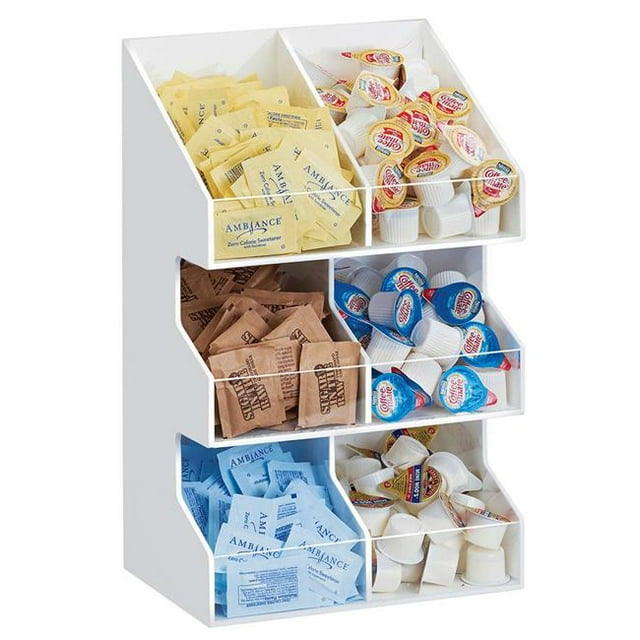 Cal Mil 2054-15 Blanc 3 Niveaux Double Support de Condiment Large - 10 x 6,75 x 16 Po.
