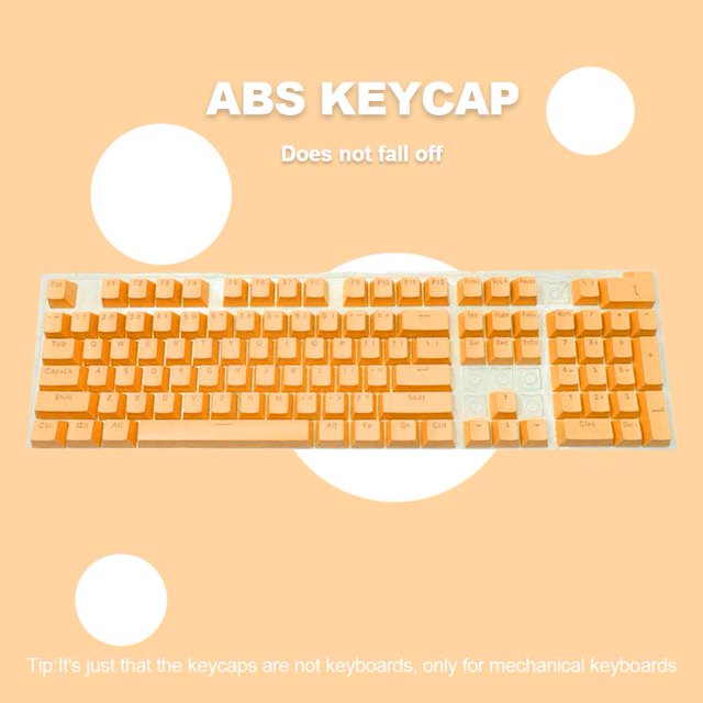 Kuymtek 104 Uds teclado mecánico Universal Keycap PC Bakclit Key Cap Set (amarillo)