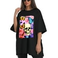 thumbnail image 4 of Plus Size Shirt for Women Oversized Black Tops for Women Short Sleeves Shirt for Women Butterfly And Skeleton T Shirt Crewneck Shirt for Women M, 4 of 5