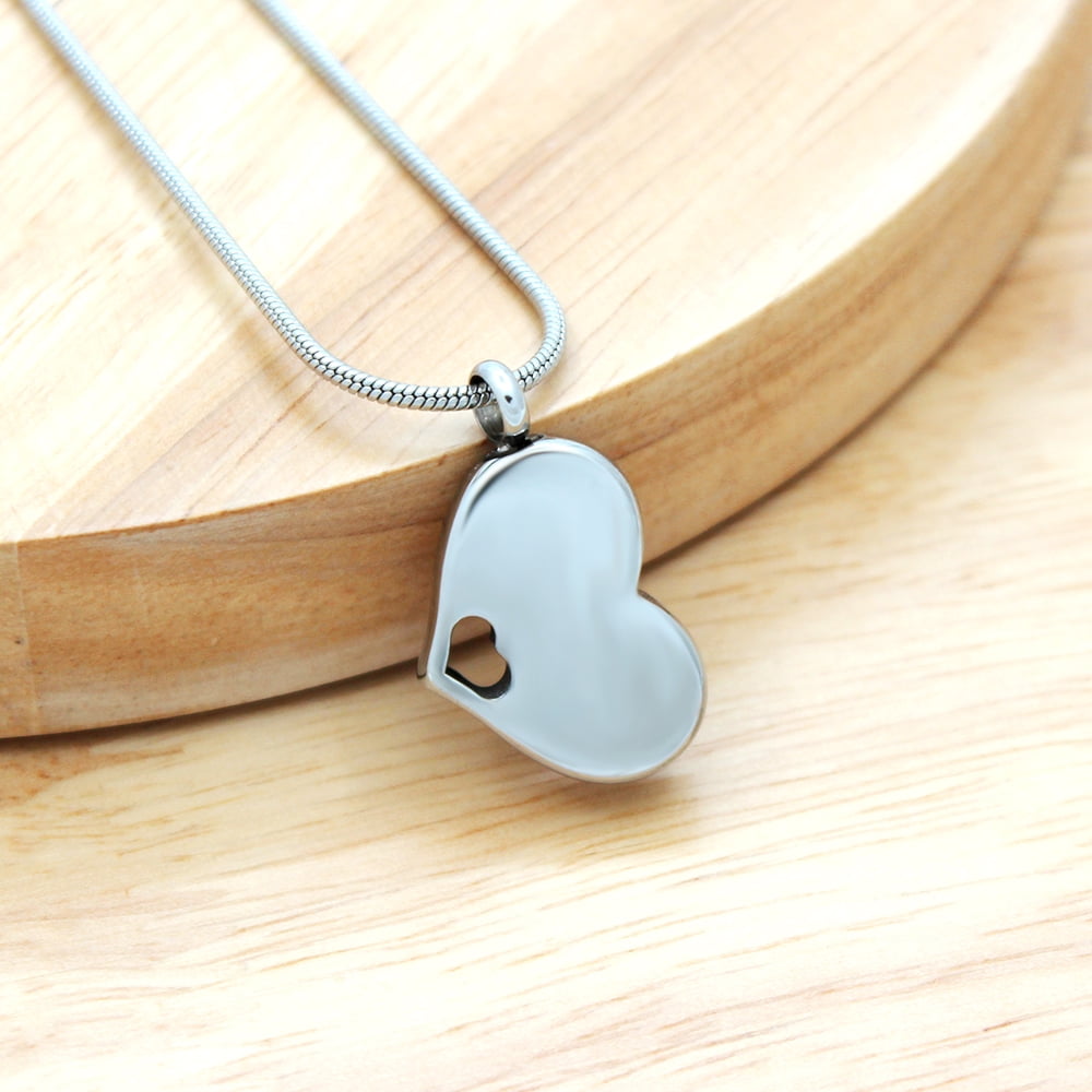 Anavia A Piece of My Heart Sideways Heart Cremation Pendant for Ashes Memorial Jewelry Ash Urn Keepsake with FREE Funnel Kit and Velvet Jewelry Box