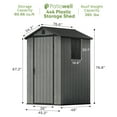 thumbnail image 4 of Patiowell 4'x4' Resin Shed for Outdoor, Garden Tool Storage with Design of Lockable Doors, 4 of 8
