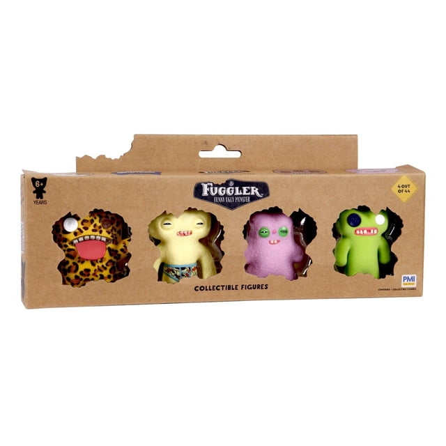 Caja expositora de figuras coleccionables Fuggler, paquete de 4