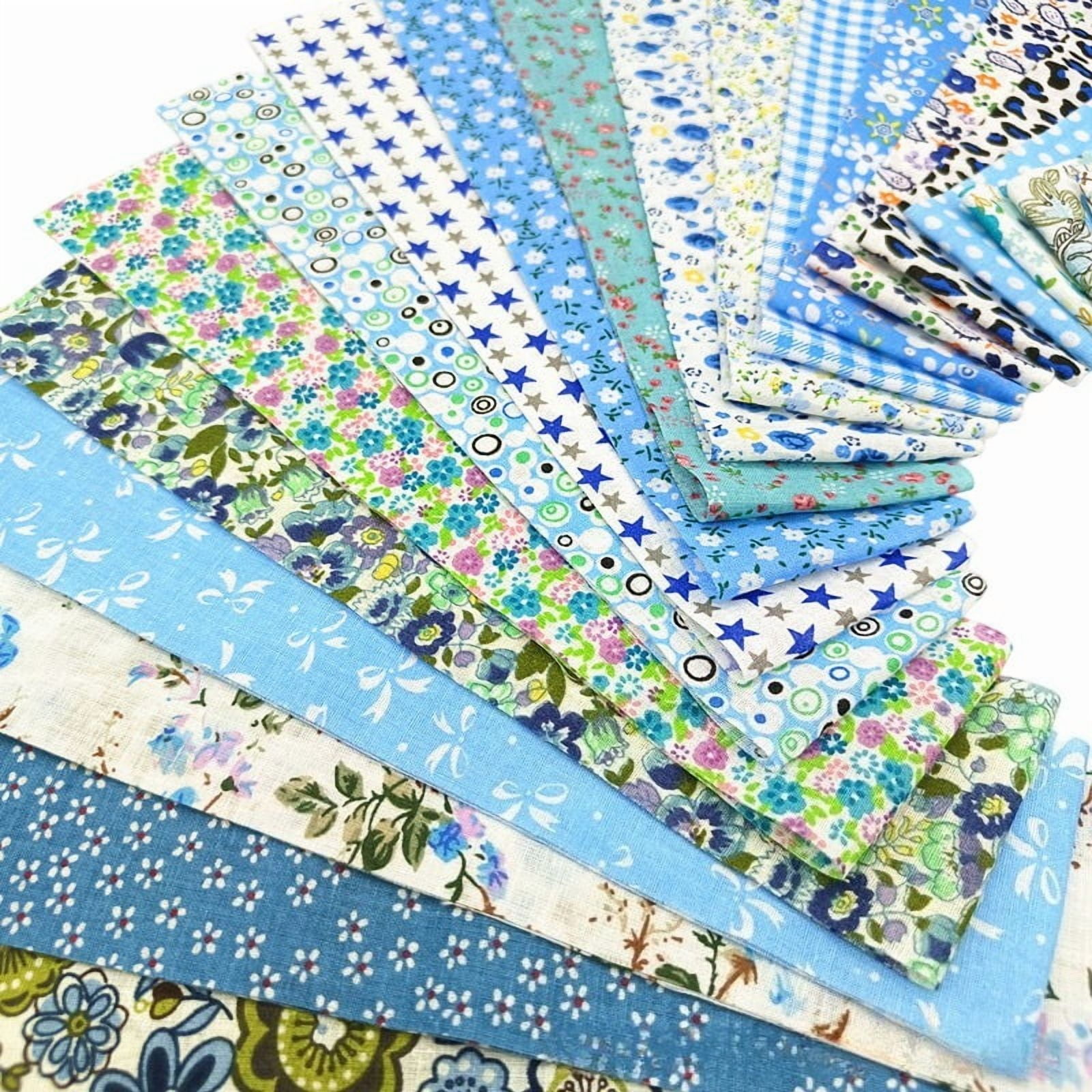 80 Pcs Jelly Roll Fabric Strips for Quilting Fabric, Sewing Supplies & DIY Crafts-2.6 Inch Precut Cotton Fabric Bundles, Perfect for Quilt Projects,Floral Patchwork Blue