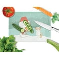 thumbnail image 2 of Brown and White Terrier Snowman Christmas Glass Cutting Board Large, 2 of 2
