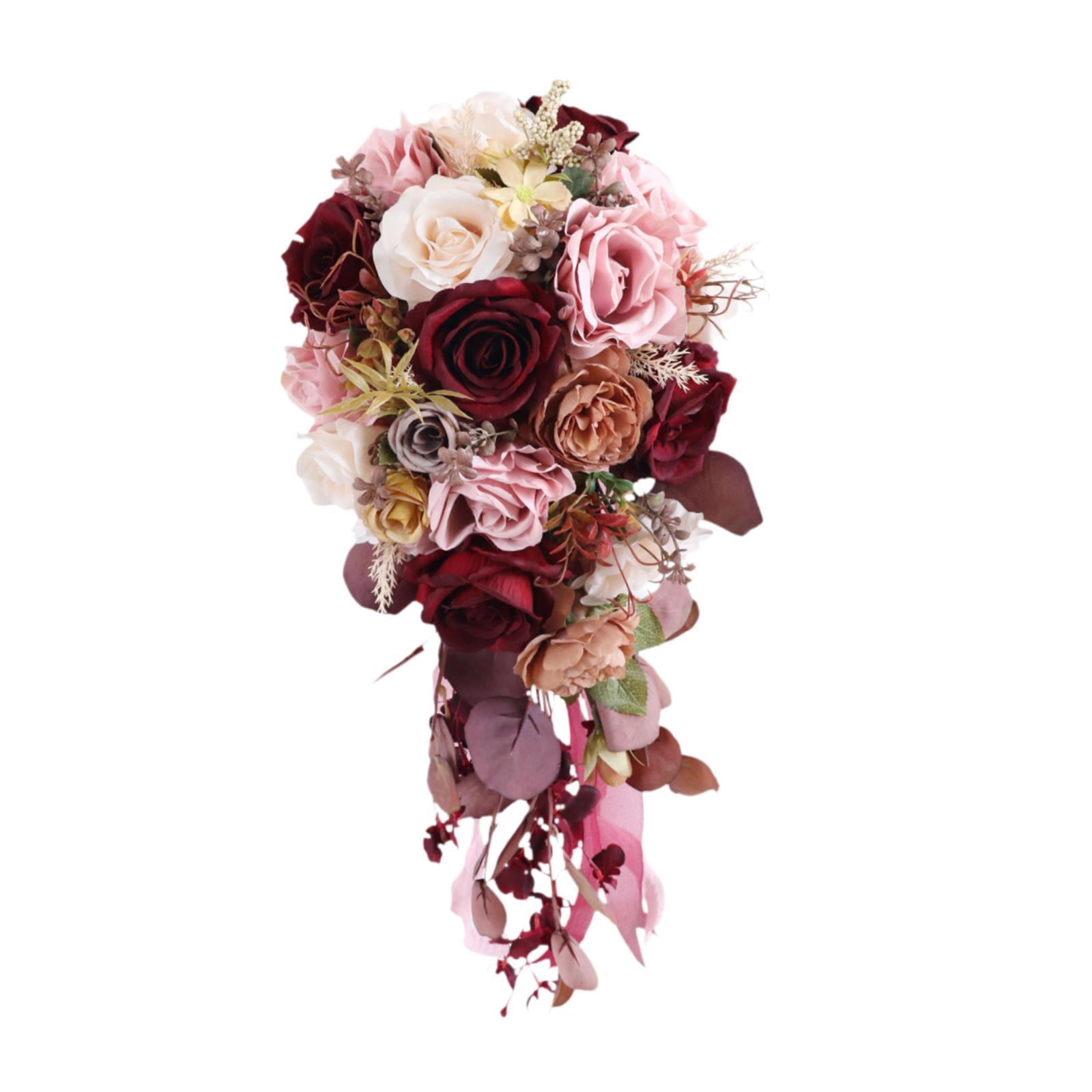 balikha Wedding Bouquet Bridal Bouquet Elegant Artificial Flowers Bride Holding Bouquet for Anniversary Ceremony Wedding Centerpieces