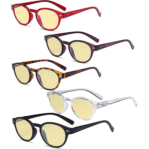 wonima44 Eyekepper 4-Pack Retro Key Hole Oval Round Spring-Hinges Reading Glasses