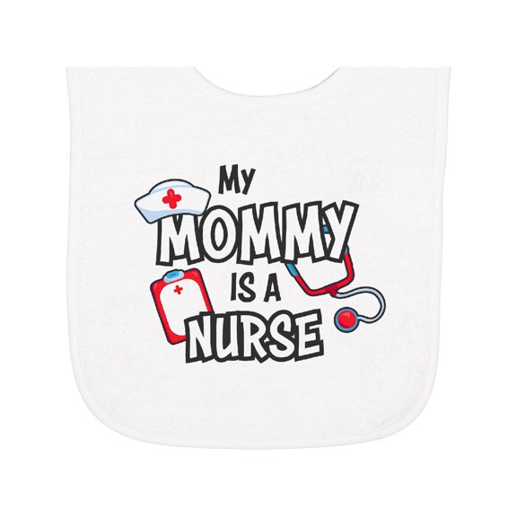 Inktastic My Mommy is a Nurse Baby Terry Cloth Bib