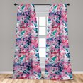 thumbnail image 2 of Japanese Vibes Window Curtains, Wild Jungle Theme Watercolor Sakura Pattern Bohemian Print, Lightweight Decor 2-Panel Set with Rod Pocket, Pair of - 28"x95", Pale Pink Hot Pink Quartz, by Ambesonne, 2 of 3