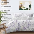 thumbnail image 3 of 3 Piece Lavender Floral Duvet Cover Set Full Size, Microfiber Comforter/Quilt Cover with Corner Ties and 2 Pillowcases, Spring Flowers Botanical Plants All Season Soft Bedding with Zipper Closure, 3 of 8