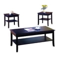thumbnail image 2 of 3 Piece Dark Cherry Wood Occasional Cocktail Coffee & 2 End Tables Set With Storage Shelf, 2 of 6