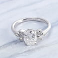 thumbnail image 5 of Oryn Jewelry 2 Ct Oval Cut Moissanite Ring Gift - 14K White Gold Plated Rings - Stylish Leaves Design Engagement Ring - Christmas Moissanite Jewelry, 5 of 6
