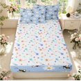 thumbnail image 4 of Erosebridal Kawaii Bee Zipper Twin Comforter Sets with Fitted Sheet and 2 Pillowcases,Vintage Daisy Floral Zipper Bedding Set,Blue White,Colorful Stars Reversible,4pcs, 4 of 8