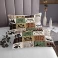 thumbnail image 3 of YST Happy Camping Bedspread Set Rustic Cabin Camper King Quilt Sets Rv Car Accessories For Travel Trailers,Buffalo Plaid Arrow Pine Trees Coverlet Set Travel Adventure Bedding Set, 3 of 5