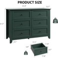 thumbnail image 2 of EastVita Green 6 Drawer Dresser for Bedroom Large Dresser with Deep Drawers Metal Knobs Modern Wooden Chests of Drawers for Entryway Hallway, 2 of 7