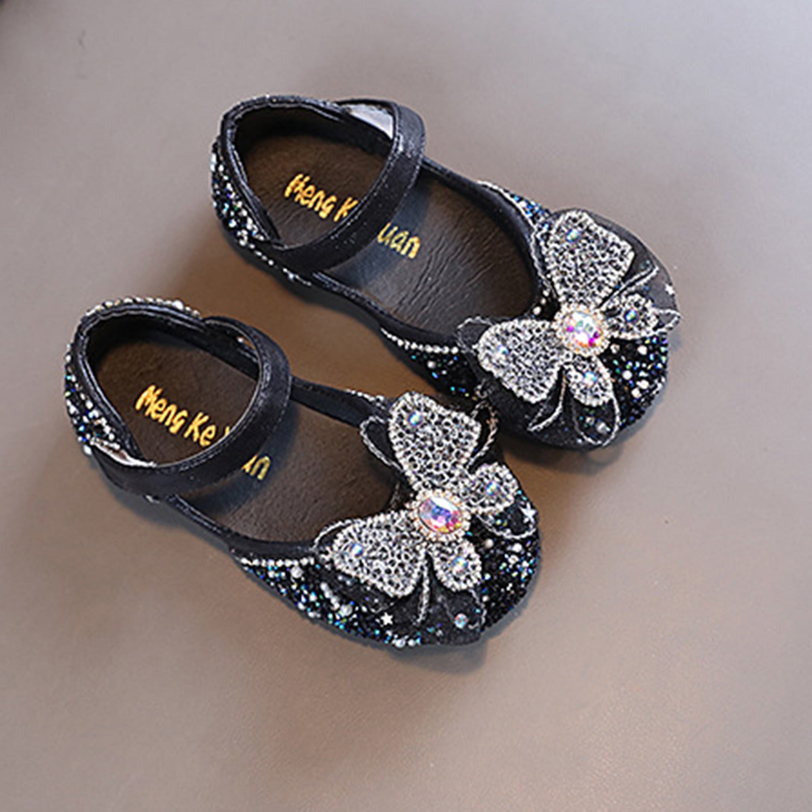 EHQJNJ Flower Girl Shoes Gold Fashion Autumn Toddler and Girls Casual Shoes Thick Sole Round Toe Buckle Dress Shoes Toddler High Top Sneakers Toddler Sneakers Girl 4-4.5 Years