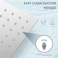thumbnail image 4 of 12 inch Brushed Nickel Rain Shower Head - All Metal 304 Stainless Steel, Full Body Rainfall Shower with 144 Silicone Nozzles - Square Showerheads Ceiling or Wall Mount Modern Bathroom, 4 of 6