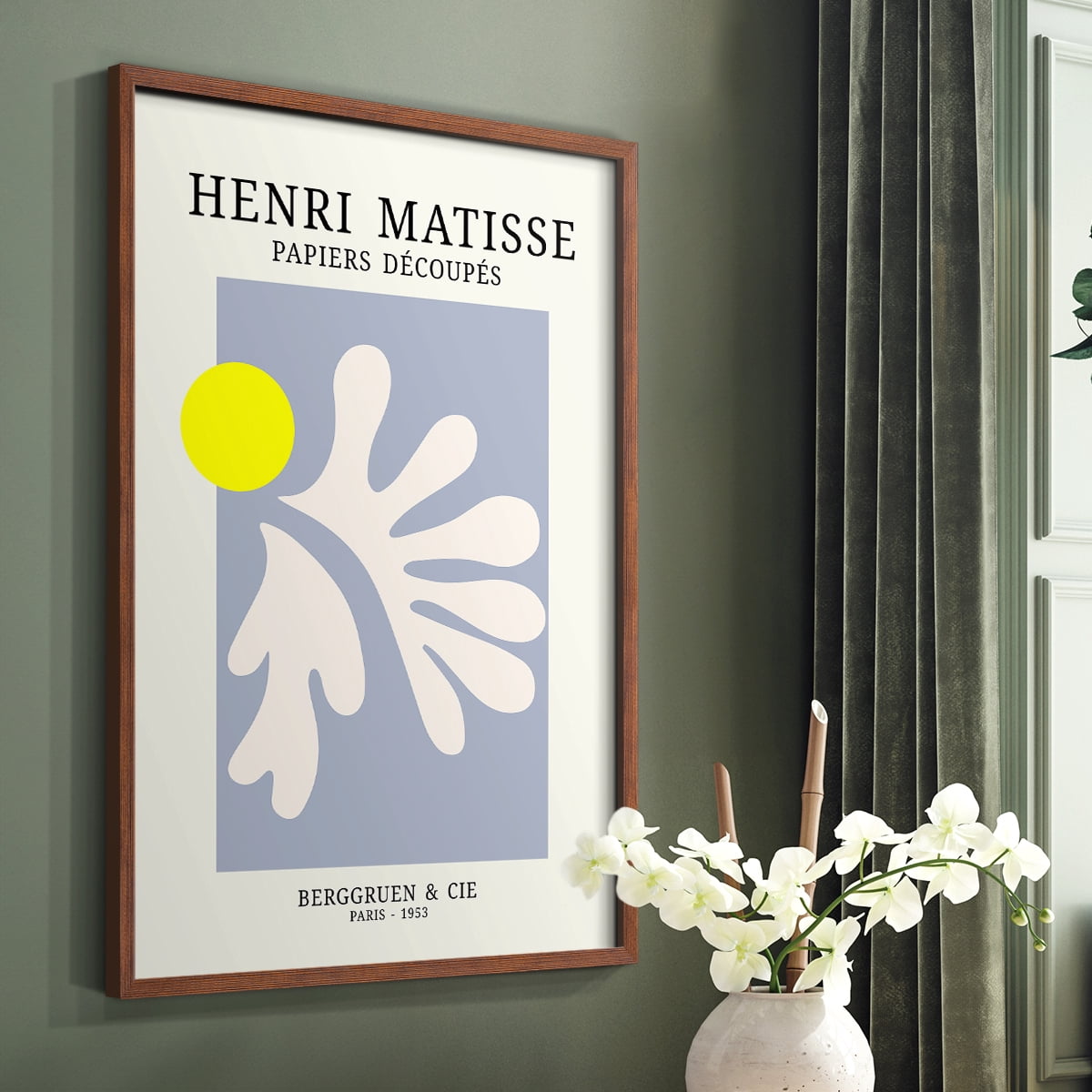 Matisse CDVIII in Brown Solid Wood Framed Print No Nail Hanging