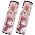 thumbnail image 2 of 2 Pcs Seat Belt Strap Covers Pad for Car Soft Flannel Car Seat Belt Shoulder for All Cars Pink Watercolor Snowmen and Flowers, 2 of 8