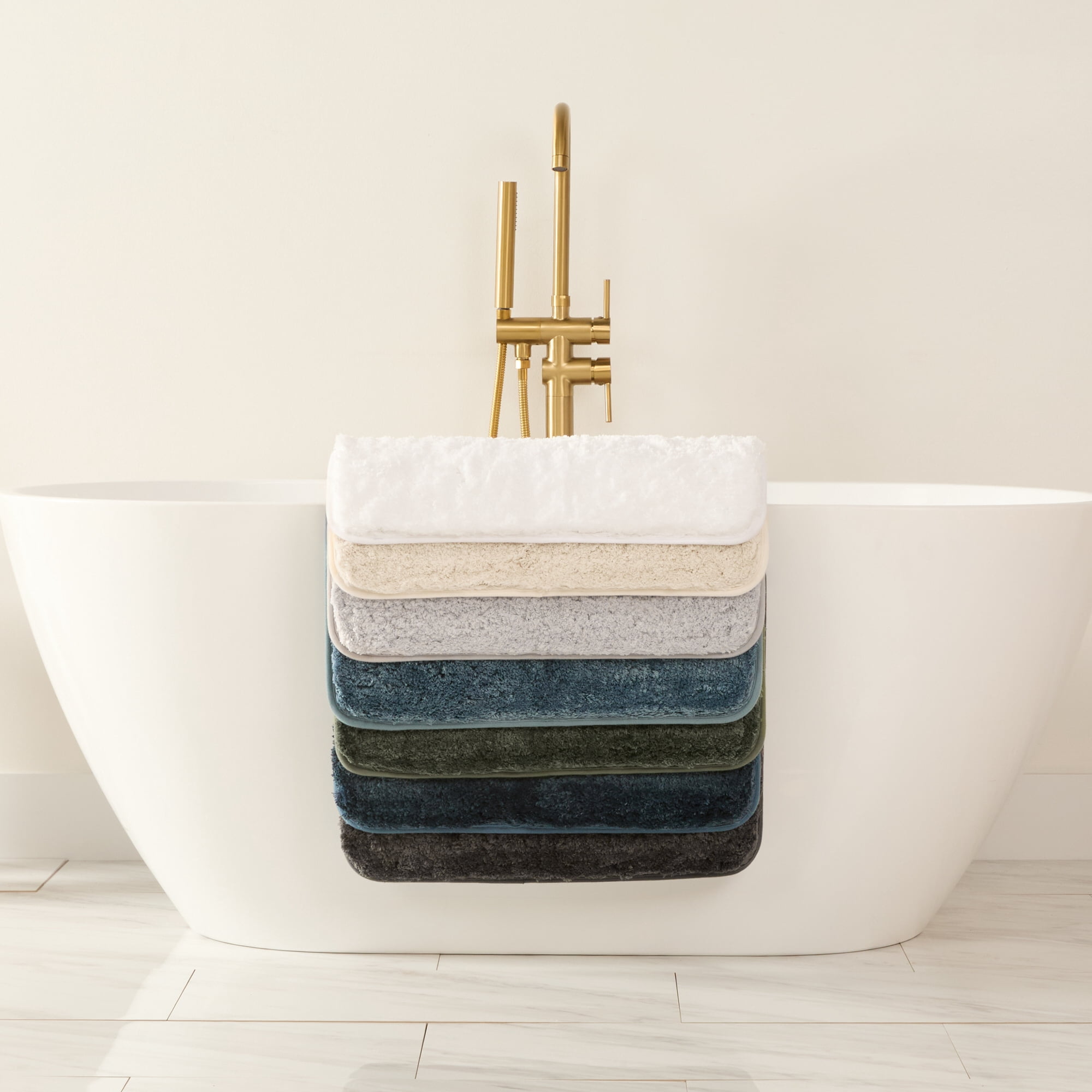 Plush Absorbent Bath Mat Rug with Anti-Skid Rubber Backing - Comfort Canopy
