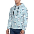 thumbnail image 3 of Fotbe Men's Hoodie with blue Scarf Bear Pattern - Kangaroo Pocket Pullover Hooded Sweatshirt, Perfect for Daily Wear, Travel, and Home-Small, 3 of 7