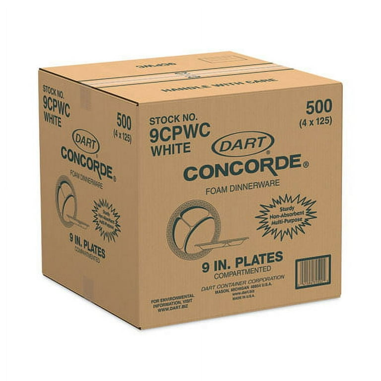 Concorde Non-Laminated Foam Plate, 3-Compartment, 9 Concorde Non-Laminated Foam Plate, 3-Compartment, 9