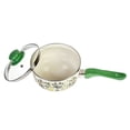 thumbnail image 2 of METALAC Olives Enamel Saucepan with Glass Lid 1.75 Qt (1.65 L) Enameled Steel Pot Sauce Pan, Green, 2 of 7