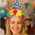 thumbnail image 4 of Weflink It's my Birthday Headdress With Glitter Letters Stretchy Hair Accessory For Women Girls Party Celebration, 4 of 13
