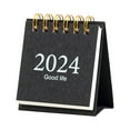 thumbnail image 2 of dianhelloya Mini Desk Calendar Simple Style Plan Book Spiral Coil Page Turning Date Recording 12 Monthly Calendar Black, 2 of 8