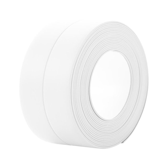 SGACAI CINTA DE SELLADO DE PVC IMPERMEABLE ADHESIVA BLANCA PARA BAÑO, COCINA, FUGAS, HERRAMIENTA M5B5