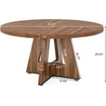 thumbnail image 2 of JESTOP 47" Round Dining Table Wood Kitchen Table for Dining Room, Farmhouse Dinner Table with Wooden Tabletop and Cross Base, Rustic Dining Room Table for Dining Room/Living Room/Parlor, 2 of 8