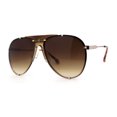 thumbnail image 3 of Luxurious Mens Rimless Classic Tear Drop Baller Gangster Officer Sunglasses Gold Brown, 3 of 4