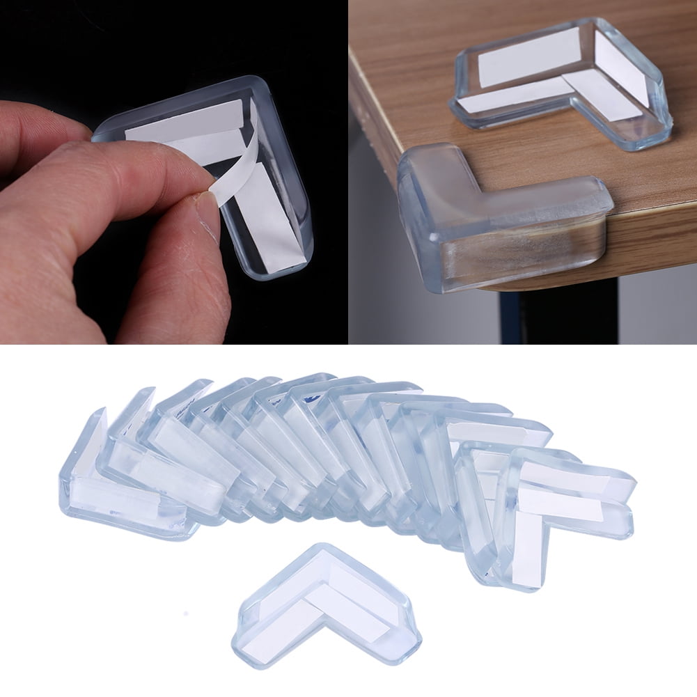 Tebru 15Pcs Transparent Baby Safety Protector Pad W/ Back Adhesive Furniture Edge Table Corner Protection  for Desk Bed Cabinet