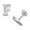 Colorname Initial: White / 7x5mm Initial F, variant on 14k White Gold Cubic Zirconia Small Initial D Earrings - Measures 7x6mm