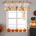 thumbnail image 6 of Valances for Windows Thanksgiving Pumpkin Sunflowers Rod Pocket Short Curtain for bathroom living room bedroom Autumn Eucalyptus Leaves 1 Panel 42x12in, 6 of 9