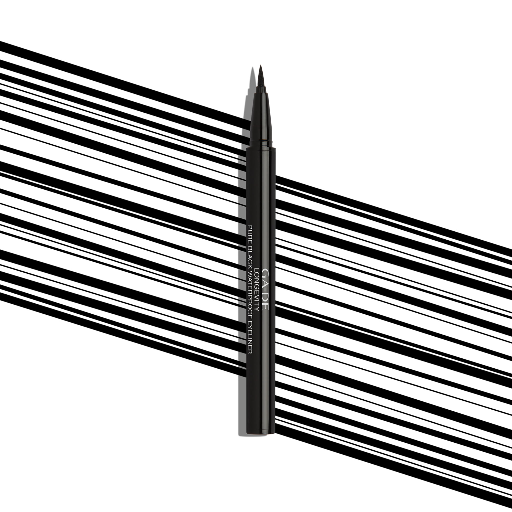 GA-DE Longevity Pure Waterproof Eyeliner, Liquid Eyeliner, Black, 0.01 oz