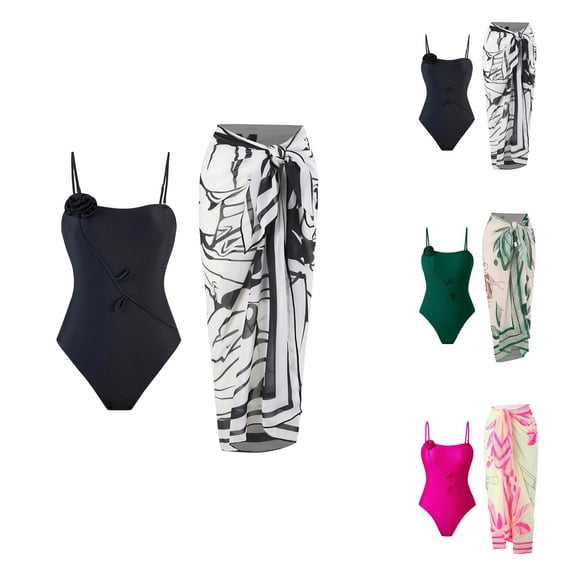 Two Piece Swimwear High Waist Tankini With Skirt Cover Up Swimming Suits for Women Bathing Suit Poolside Outfit