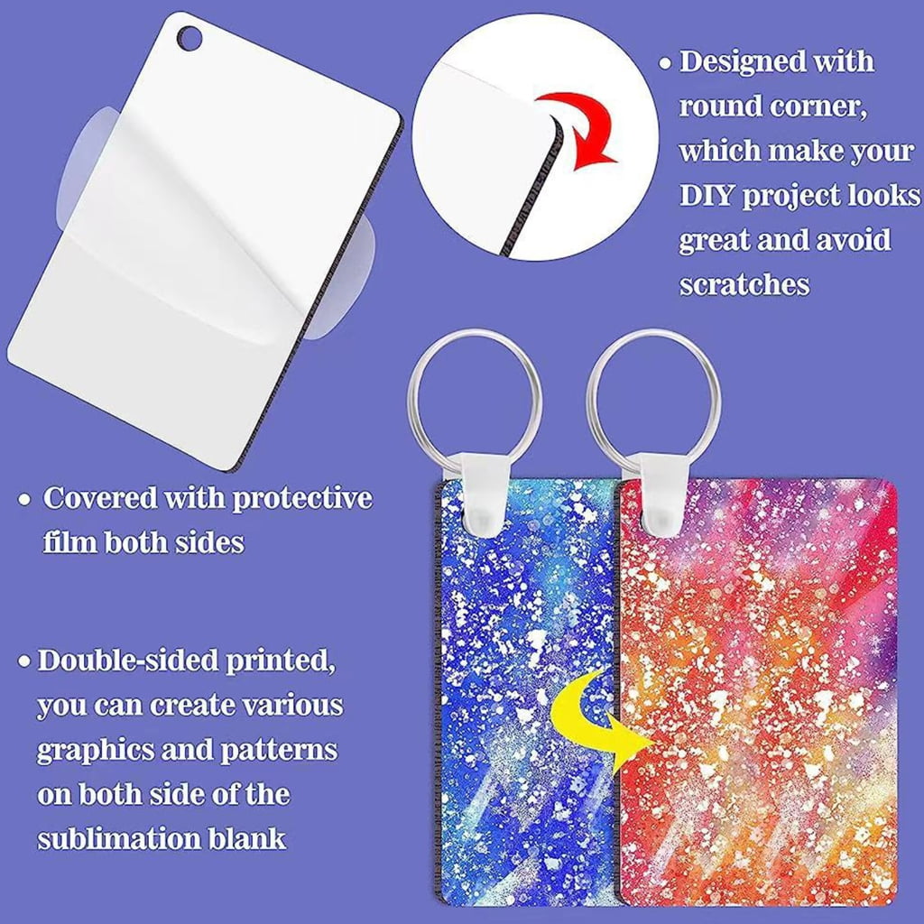 WINDLAND 200Pieces Sublimation Blanks for DIY Keychain Craft Ornament with Tassel