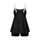 thumbnail image 5 of TaTaai Women‘s Wide Strap Two Piece Tankini Set High Waisted High Cut Bottoms Crop Top Removable Pads Adjustable Straps Nylon Spandex Solid Color Summer Beach Gift, 5 of 9