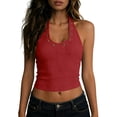 thumbnail image 4 of ClodeEU Women's V Neck Sleeveless Cropped Tank Top ,Casual Summer Crop Top Red,Women's Plus XXL, 4 of 8