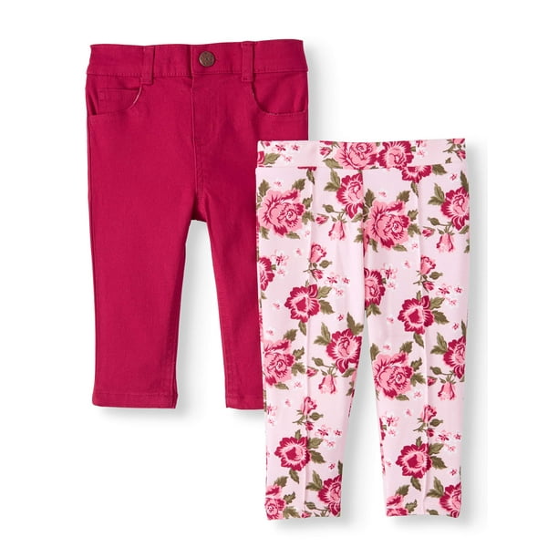 Garanimals Garanimals Baby Girls French Terry & Twill Pants, 2pk