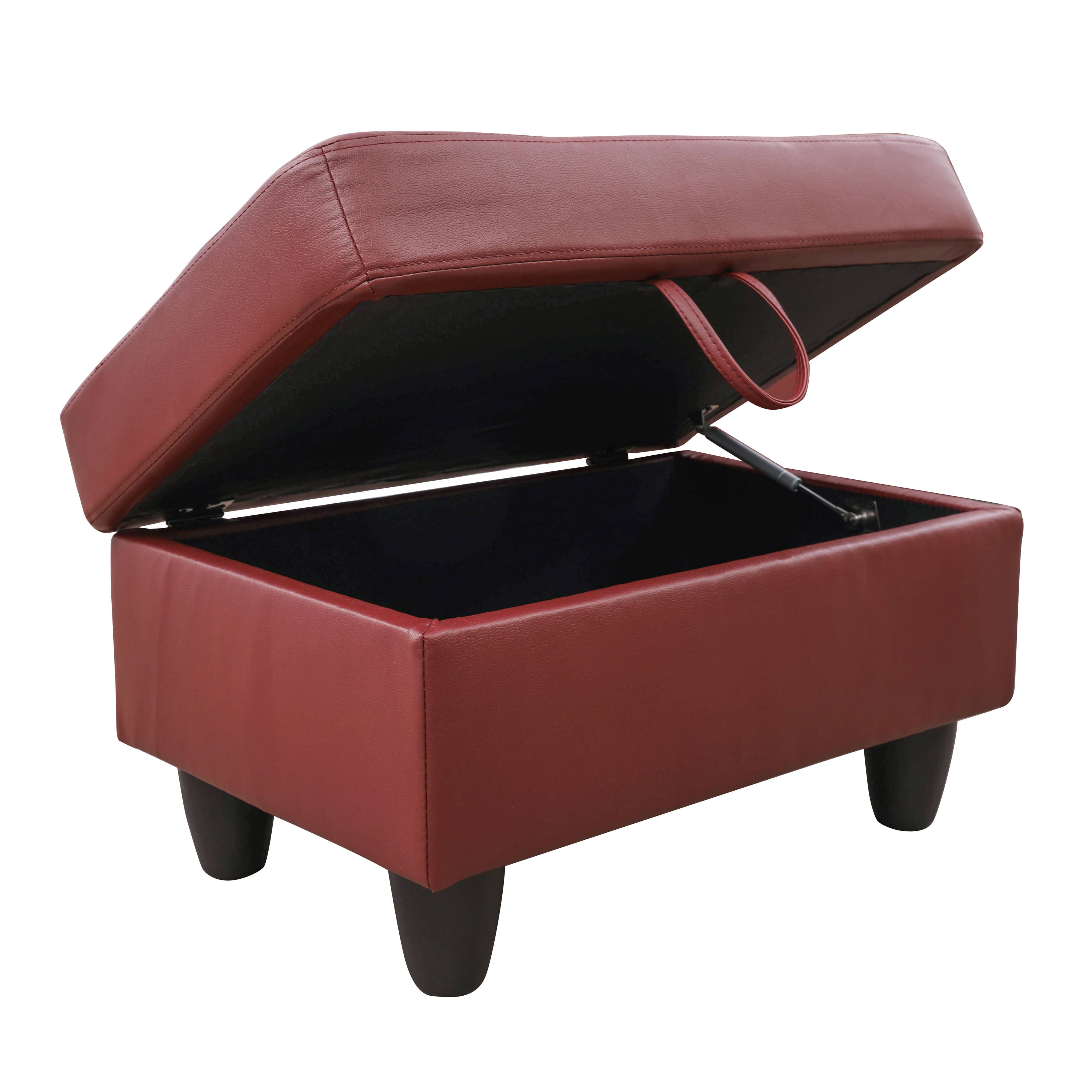 MAYEERTY 97" Ruby Modern Faux Leather Couch Rich Red Bold Living Room Seating