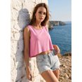 thumbnail image 2 of DARING DIVA Women's High Low Sleeveless Flowy Tank Top Yoga Workout Shirt S Hot Pink, 2 of 7