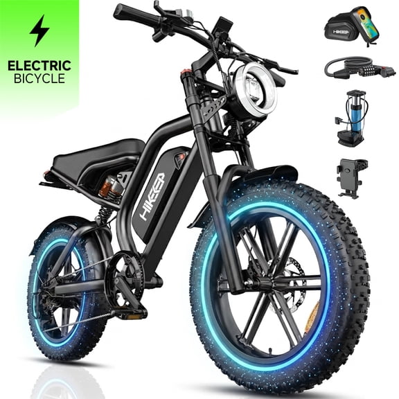 HiKeep Class 2 Electric Bike for Adults, 20 MPH, 750W Fat Tire Ebike, 48V 15.6Ah 748.8Wh Battery, 20 x 4 Inch, Shimano 7-Speed, UL2849