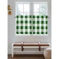 thumbnail image 6 of Green White Buffalo Check Half Window Curtains 24 Inches Long, Farmhouse Plaid Modern Geometric Window Treatment Curtain Drapes, Short Curtains Tiers for Kitchen Over Sink, 27.5"x24", 2 Panels, 6 of 7