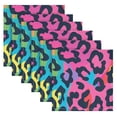 thumbnail image 2 of JSTEL Rainbow Leopard Cheetah Print Cloth Napkins Set of 4, 20x20 Inch Washable and Reusable Napkin for Decoupage Dinner Party Everyday Use, 2 of 6