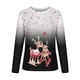 thumbnail image 4 of Puntoco - Camiseta de manga larga con cuello redondo y estampado de ciervos en 3D para mujer Puntoco Puntoco-5452, 4 of 5
