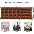 thumbnail image 5 of 6 Pack Square Seat Cushion Chair Pads for Kitchen Dining Chairs, Soft Comfort Velvet Chair Mat Pillow Cushions with Ties for Office Desk Living Room Tatami 15.5", Coffee, 5 of 12