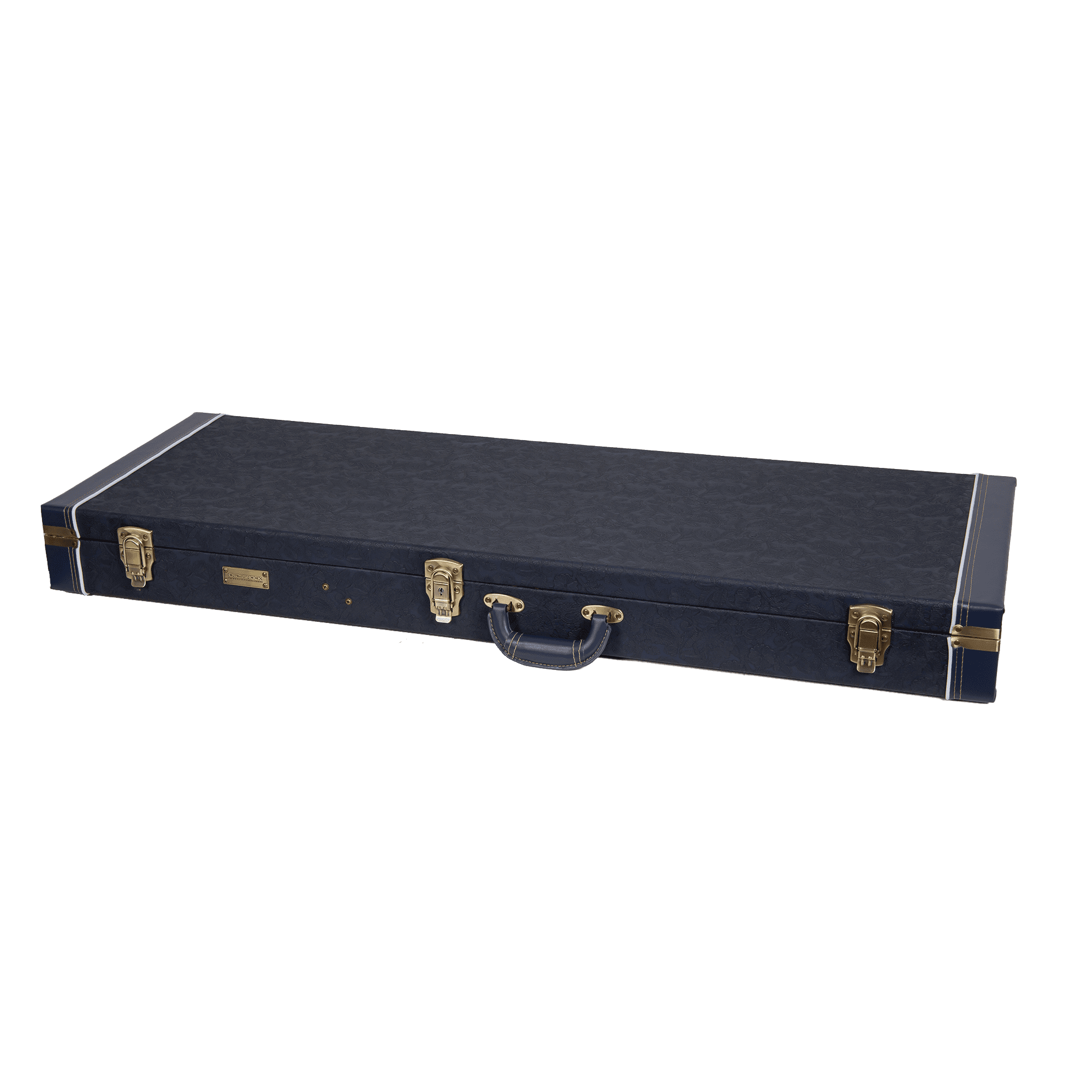 Crossrock Relief Series-Wooden For Jazzmaster/Jaguar Style Electric Guitars, With Highly Textured Surface, Mink Imitation Fleece, Stainless Steel Latches, Ocean Blue